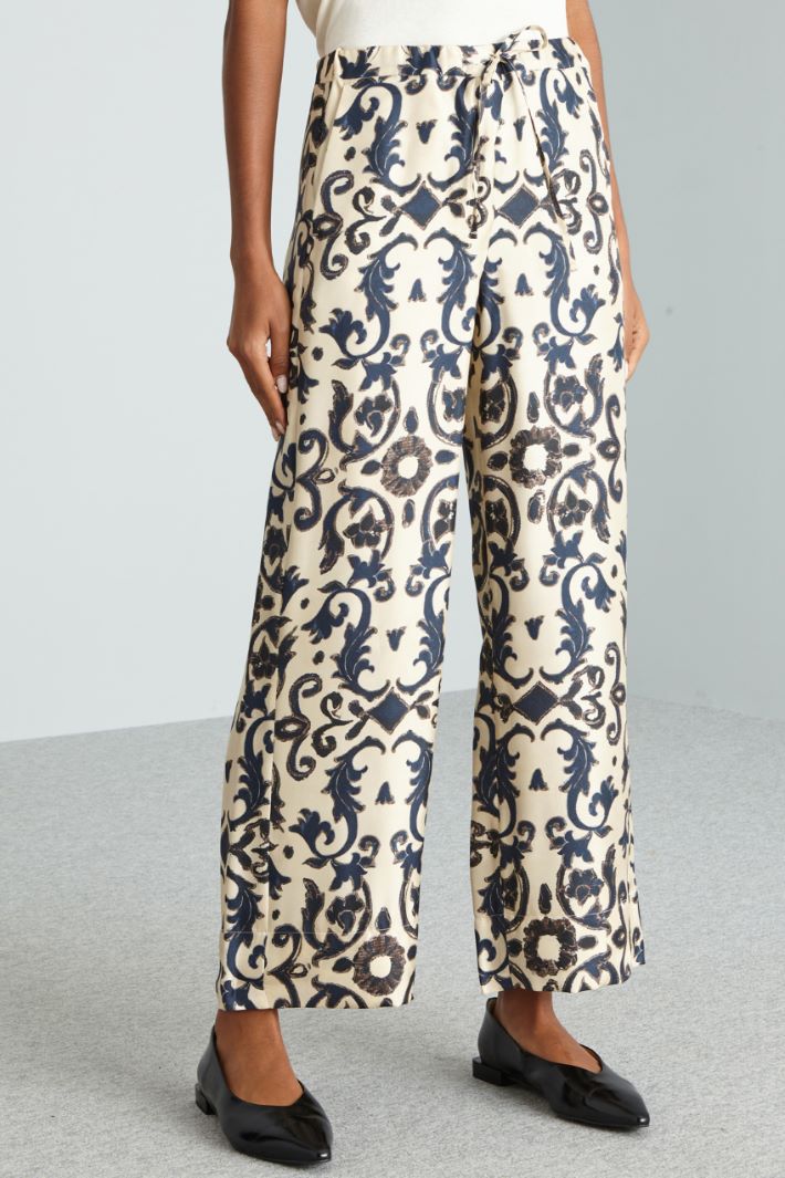 Pantalone in seta  - PANNA BLU - Fashion Market - 2