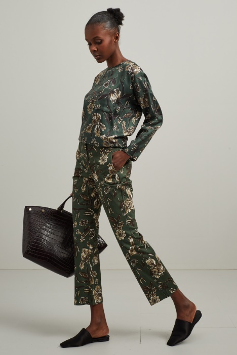 Pantaloni in raso stampato - Fashion Market