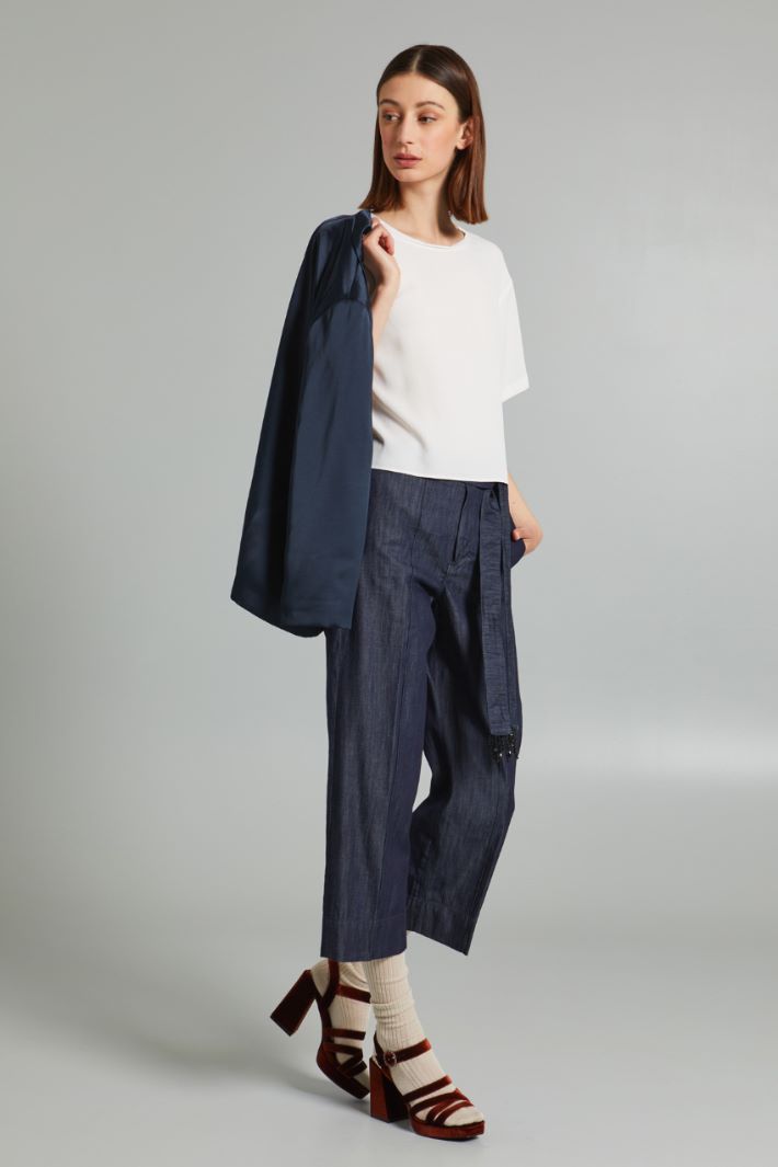 Pantaloni in denim leggero - BLU DENIM - Fashion Market