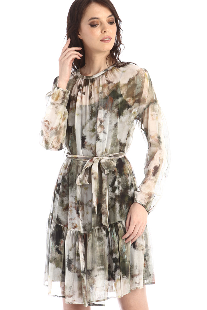 Abito georgette con fusciacca - VERDE - Fashion Market - 4