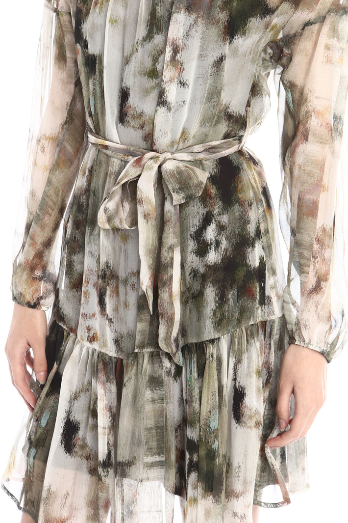 Abito georgette con fusciacca - VERDE - Fashion Market - 3