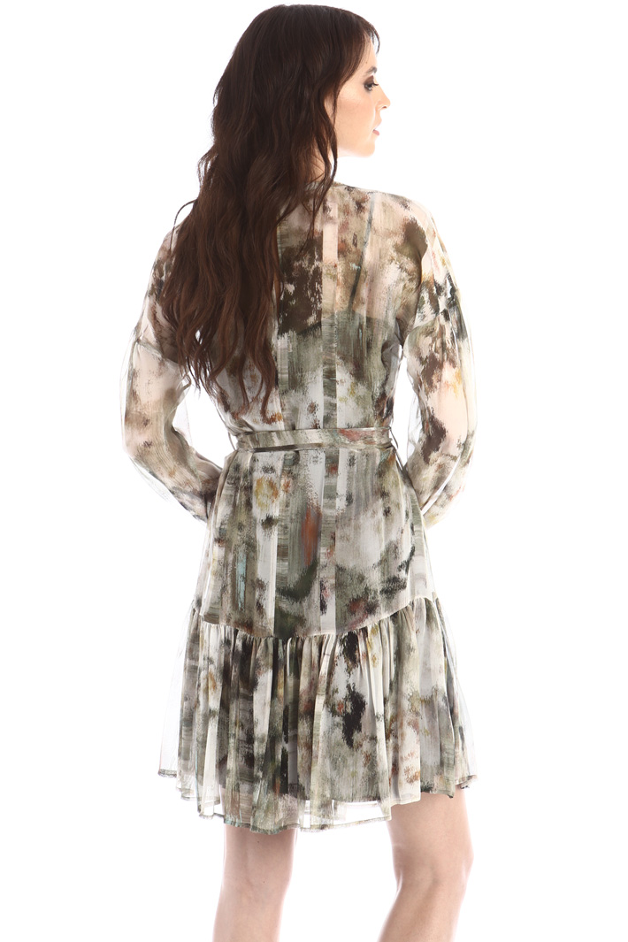 Abito georgette con fusciacca - VERDE - Fashion Market - 2