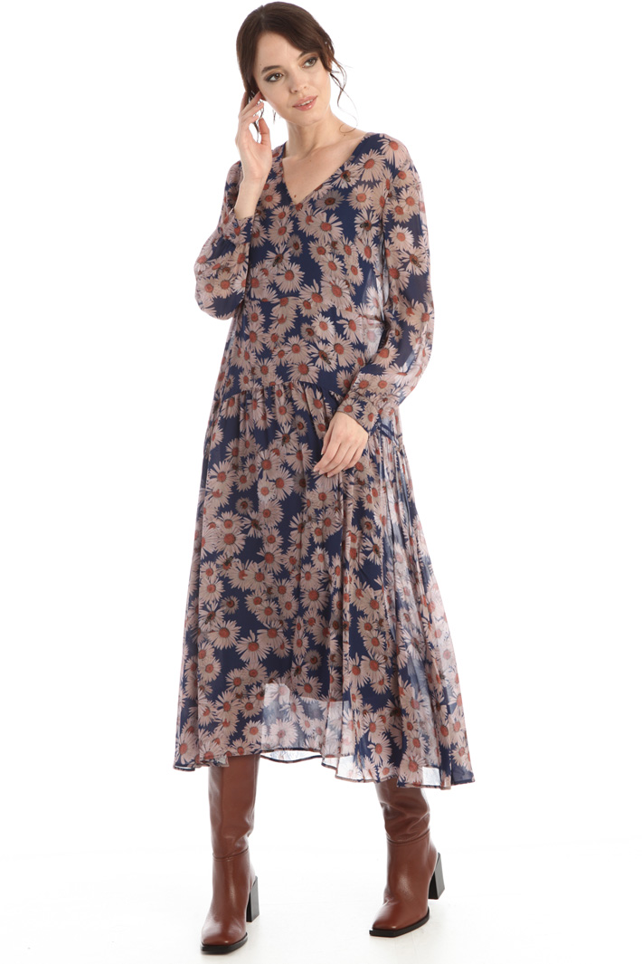 Abito midi in georgette - BLU ROSA - Fashion Market