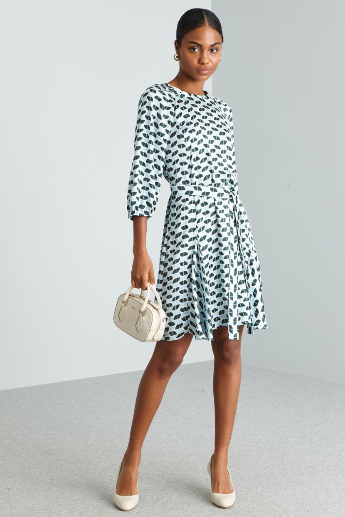 Abito fluido con fusciacca - VERDE AZZURRO BIANCO - Fashion Market