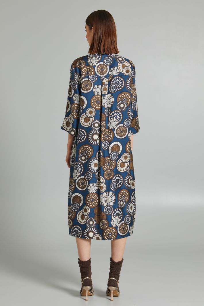 Chemisier in seta con fusciacca - BLU MARRONE - Fashion Market - 4