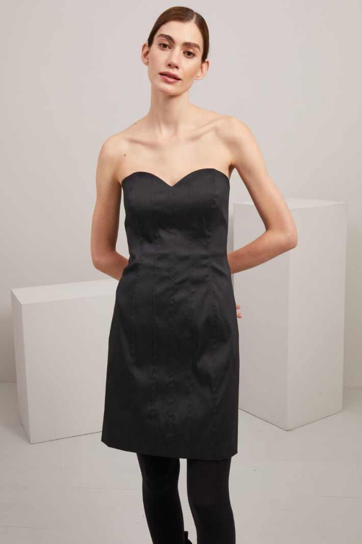 Abito con scollo a cuore - NERO - Fashion Market - 2