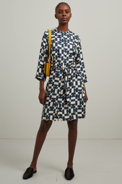 Abito corto in twill di seta - Fashion Market