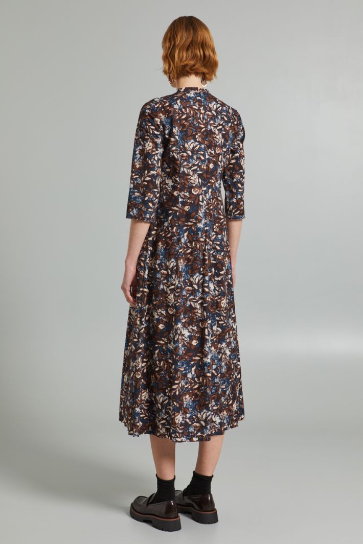 Abito svasato in popeline - MARRONE BLU - Fashion Market - 4