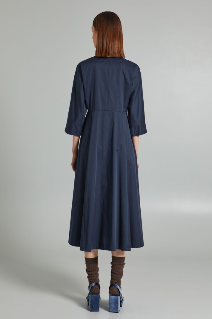 Abito in raso di puro cotone - BLU - Fashion Market - 4