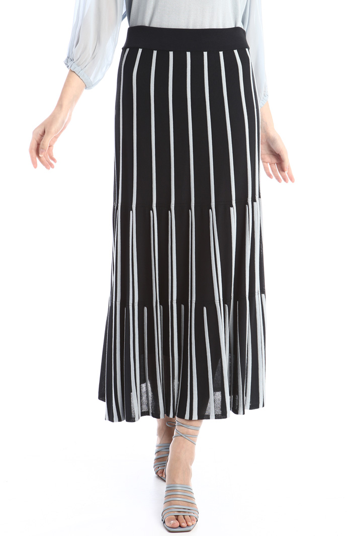 Gonna fluida in maglia - BLU CELESTE - Fashion Market - 4