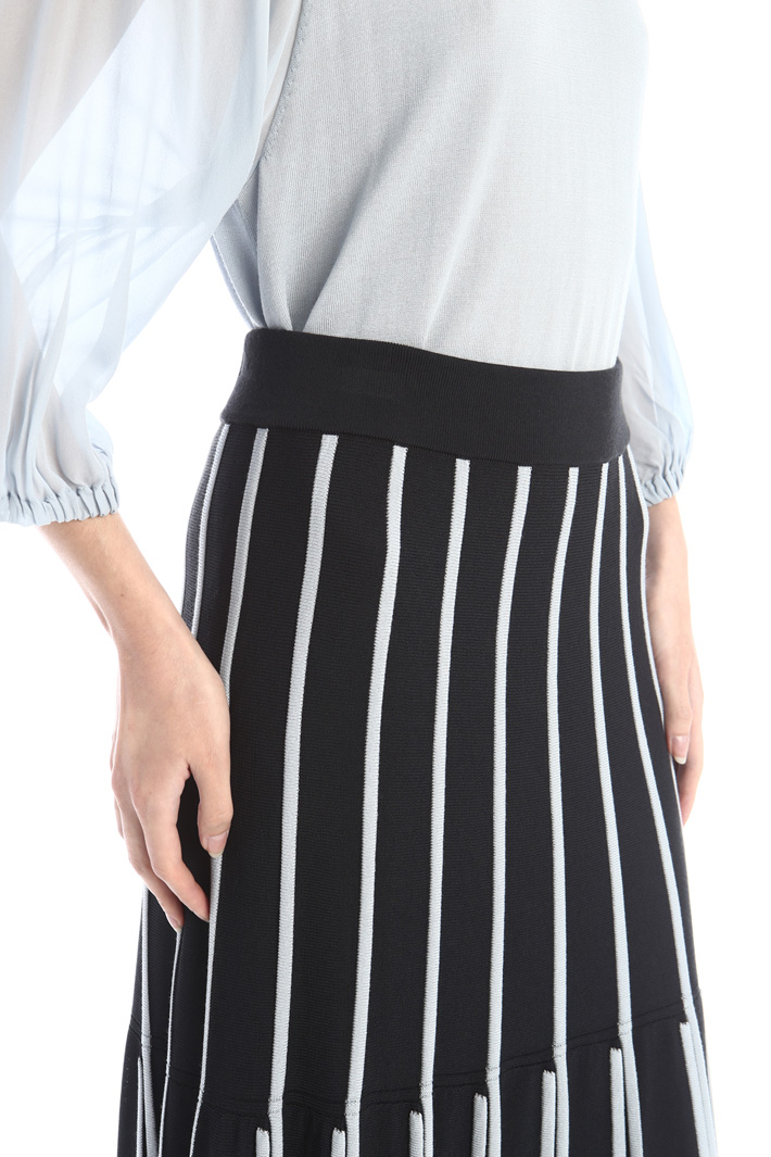 Gonna fluida in maglia - BLU CELESTE - Fashion Market - 3