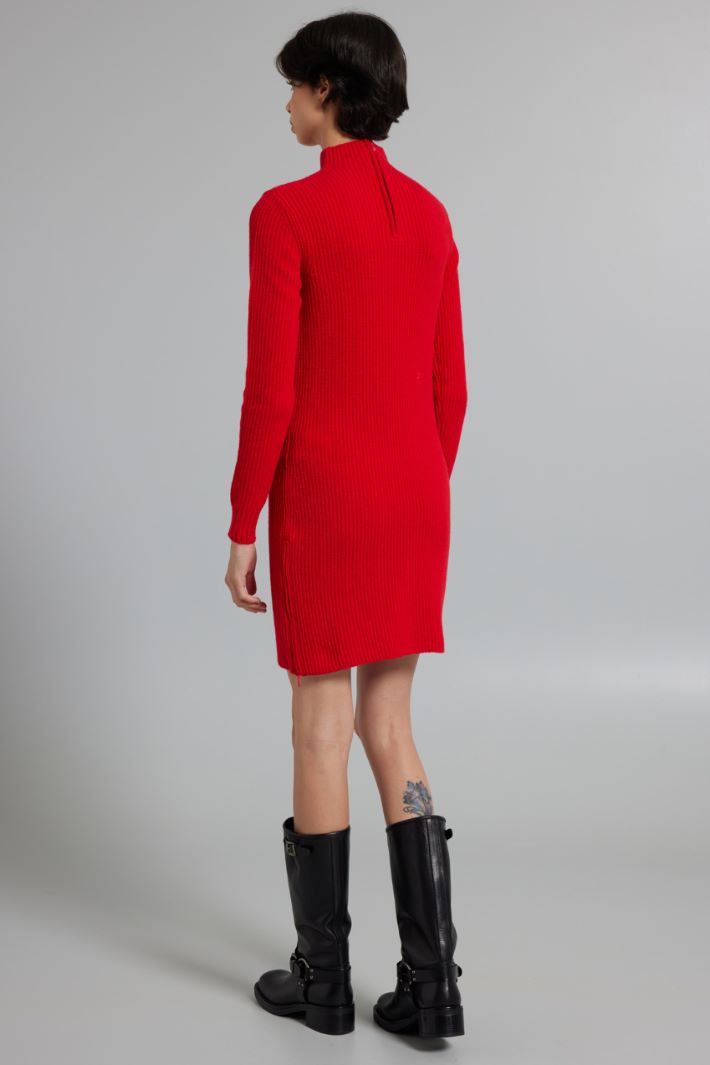 Abito in maglia con zip - ROSSO FUOCO - Fashion Market - 4
