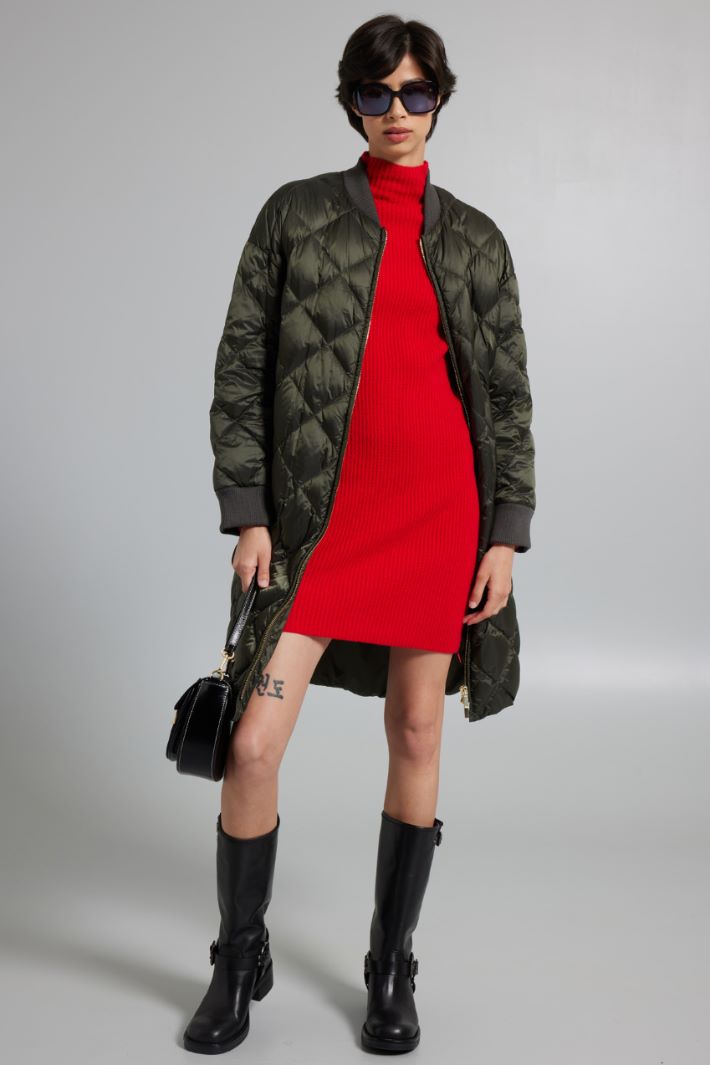 Abito in maglia con zip - ROSSO FUOCO - Fashion Market - 2