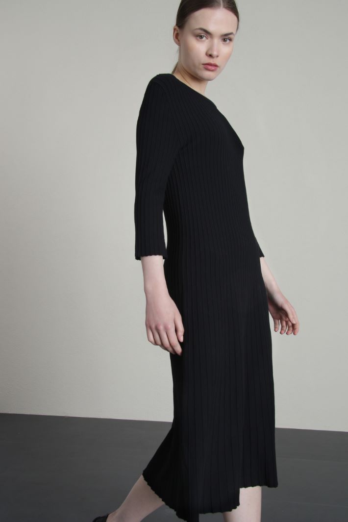 Abito in maglia di viscosa - NERO - Fashion Market - 3