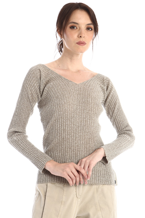 Maglia aderente in fibra lamè - Fashion Market