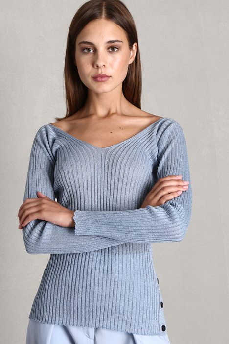 Maglia aderente in fibra lamè - Fashion Market