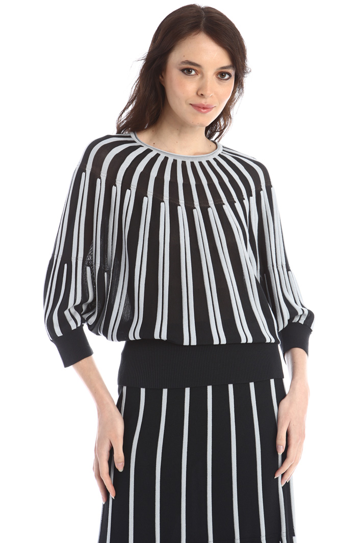 Maglia in misto cotone - BLU AZZURRO - Fashion Market - 4