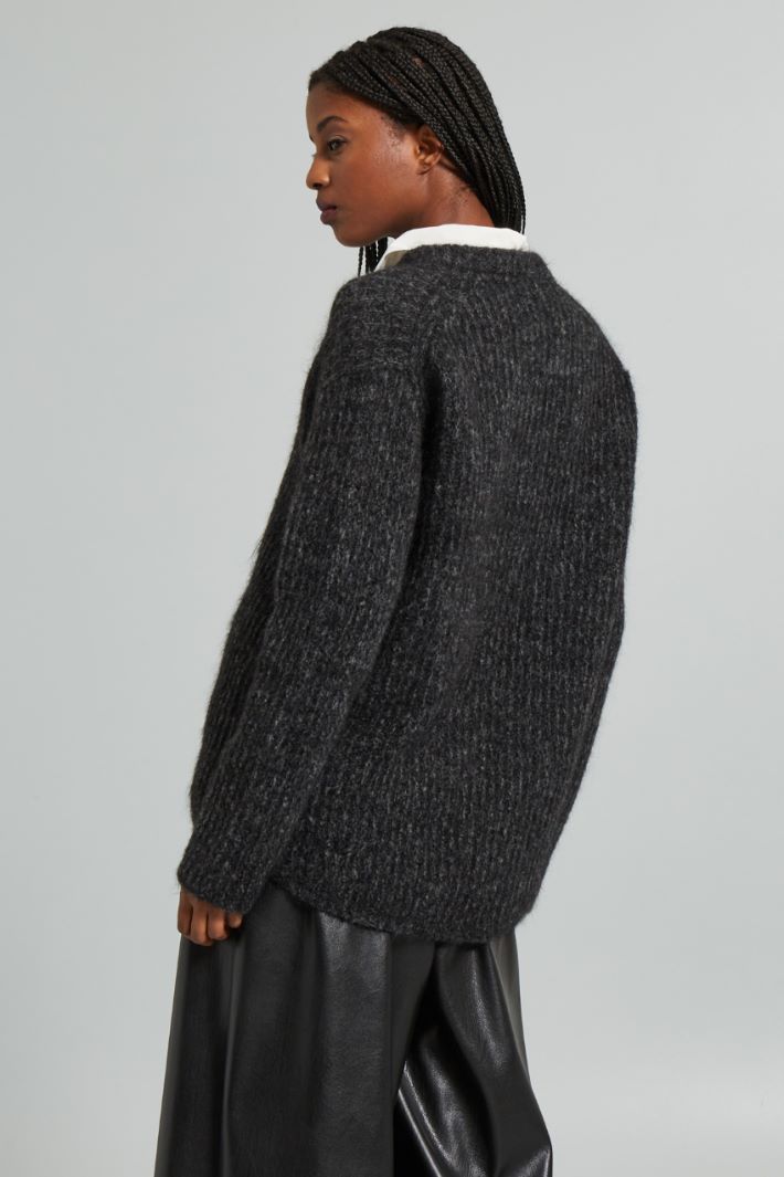 Maglia in mohair a coste - ANTRACITE - Fashion Market - 4