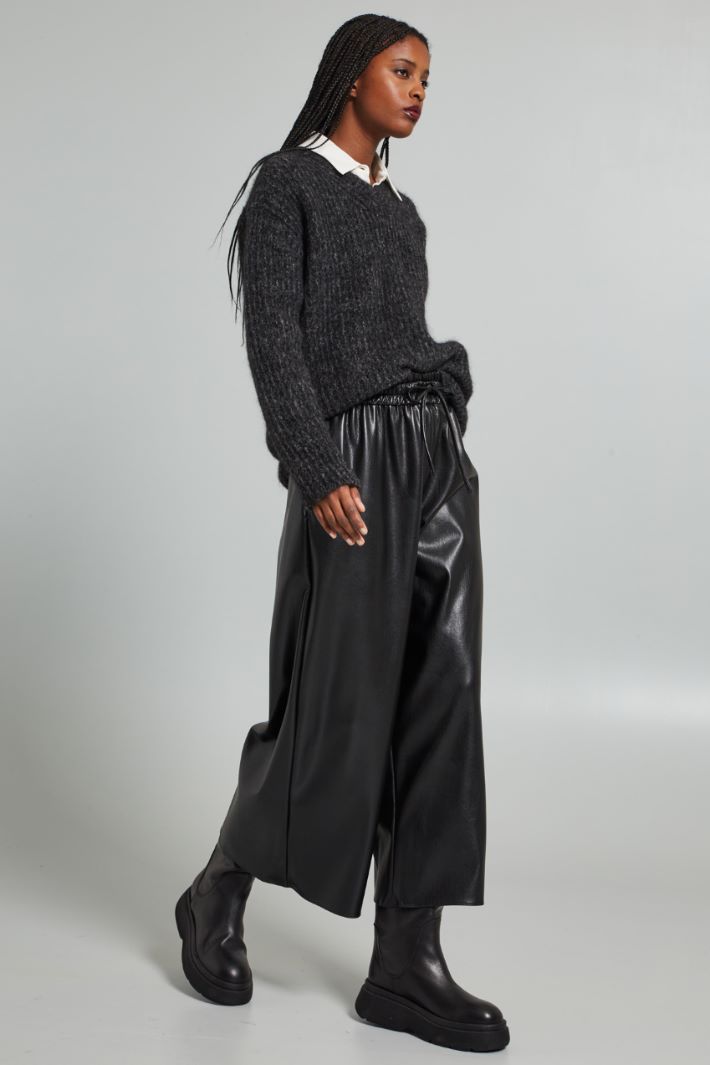 Maglia in mohair a coste - ANTRACITE - Fashion Market