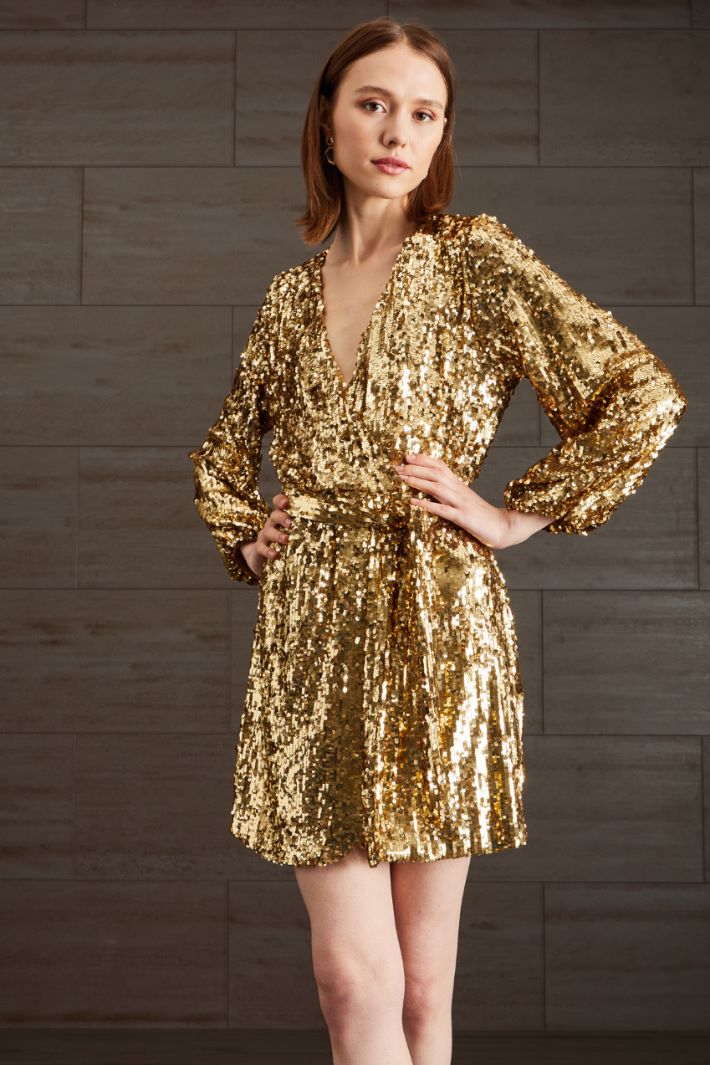 Abito con paillettes - ORO - Fashion Market - 2