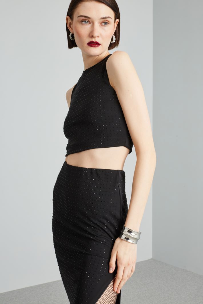 Top e gonna con strass - NERO - Fashion Market - 3