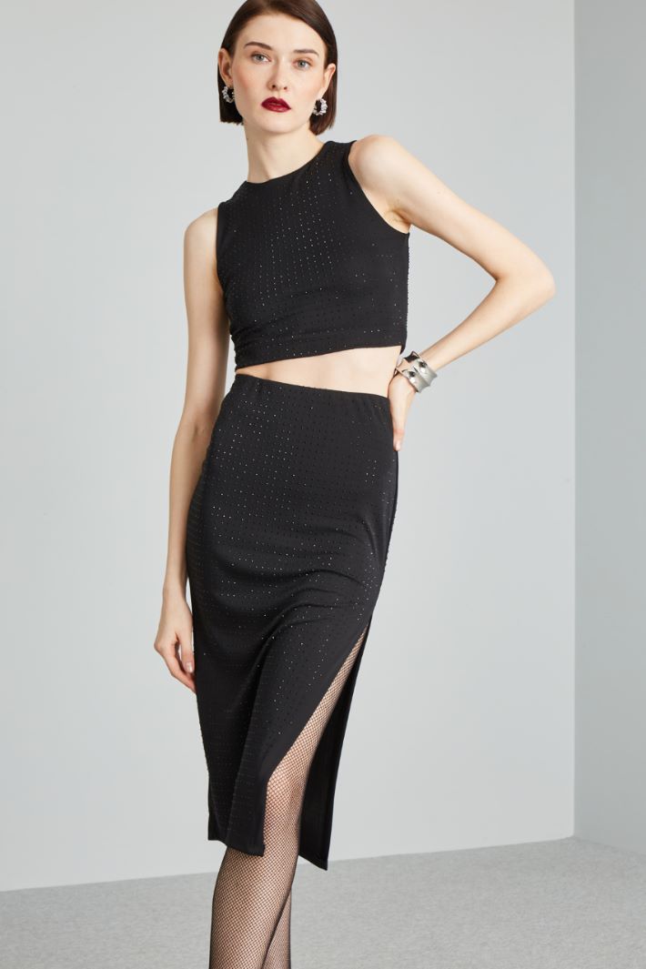 Top e gonna con strass - NERO - Fashion Market - 4