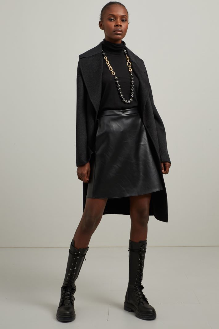 Gonna in similpelle - NERO - Fashion Market