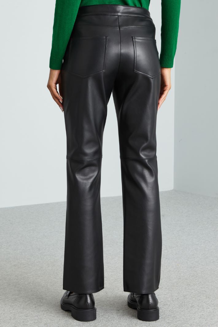 Pantalone effetto spalmato - NERO - Fashion Market - 4