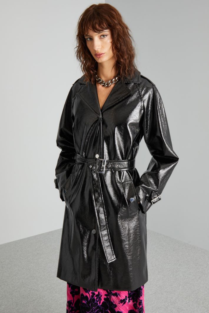 Trench in vernice - NERO - Fashion Market - 2