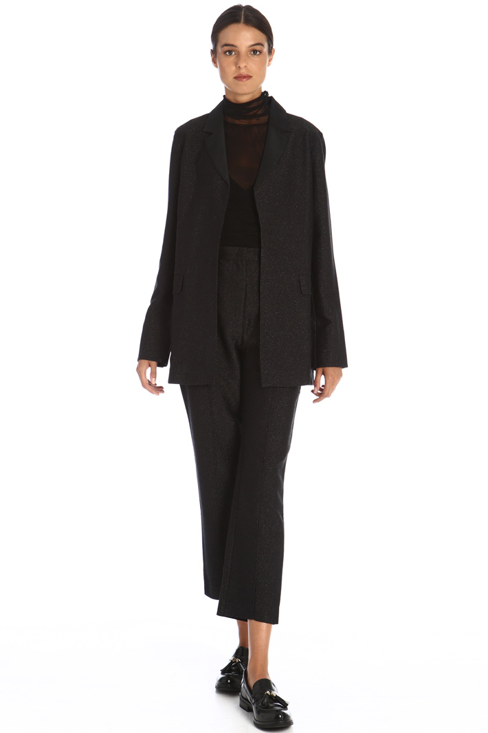 Top in jersey tulle - NERO - Fashion Market - 4