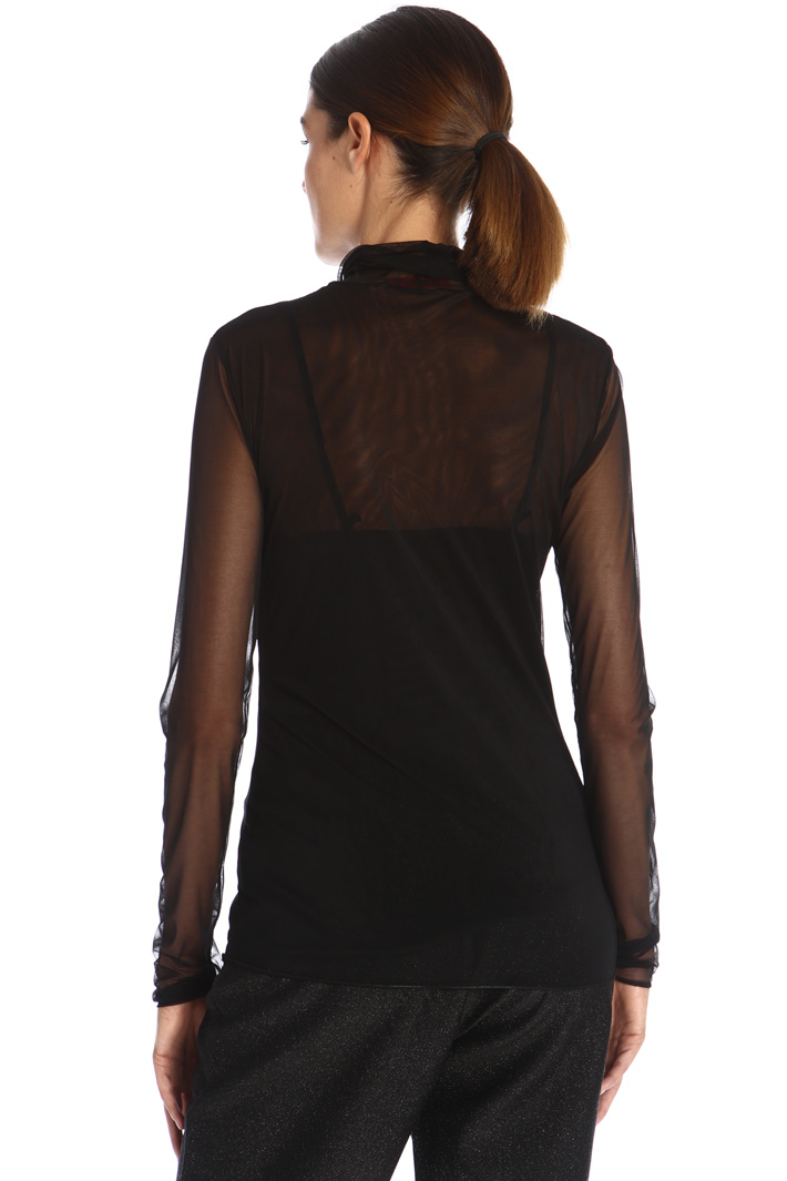 Top in jersey tulle - NERO - Fashion Market - 2